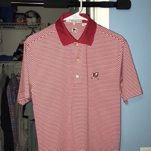 UGA Dogwood Striped Polo Peach State Pride